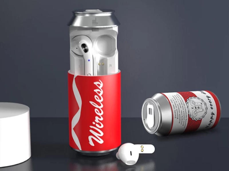 AULATA — Wireless Bluetooth headphones shaped like a can. The perfect promotional gift for