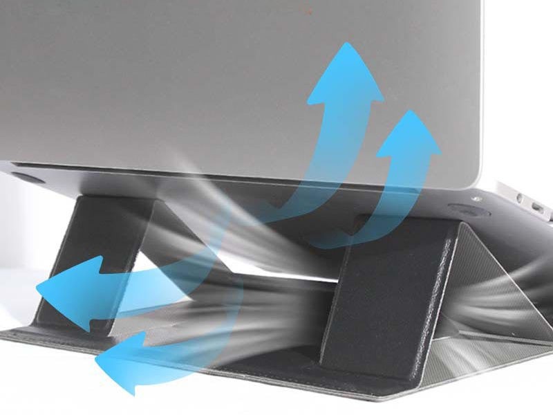GRAPLEANA — The ideal companion for your laptop or tablet: a foldable leather stand without