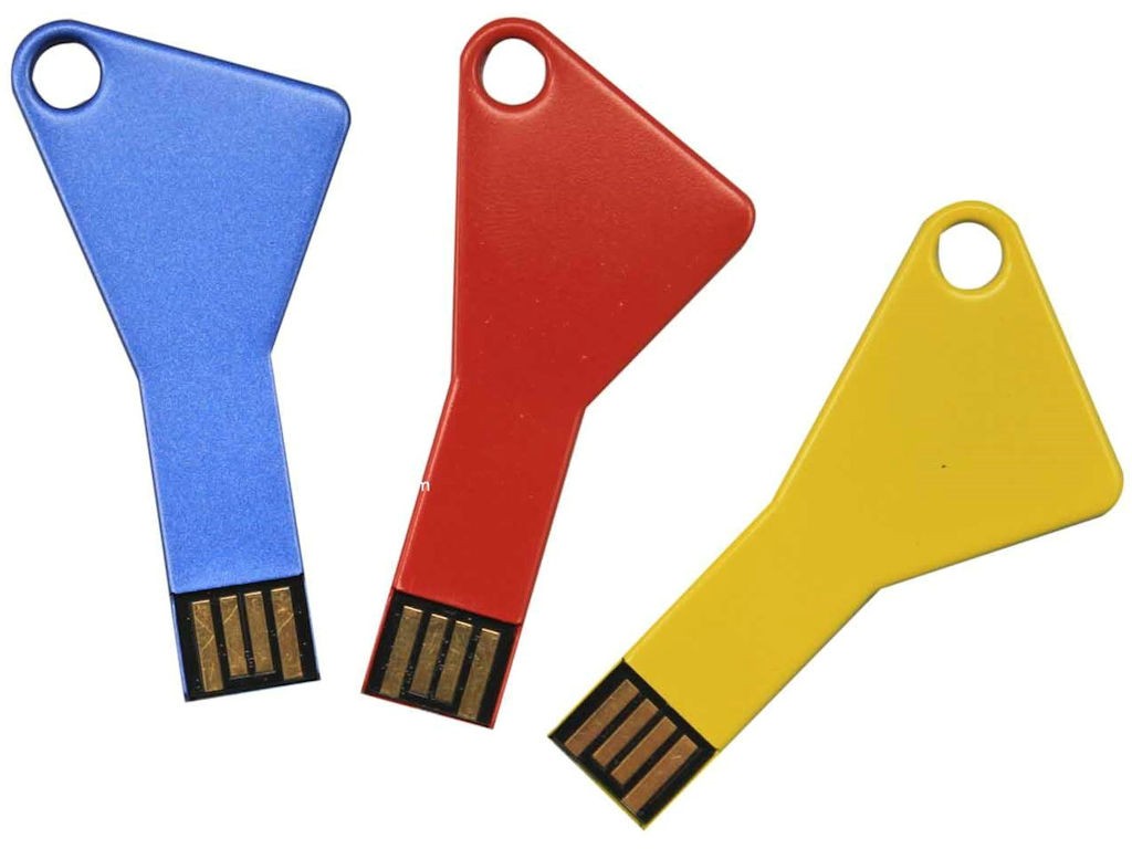 WGS-LLAVE02 — Key-shaped aluminum USB flash drive. Extremely flat and elegant model. DO NOT rec