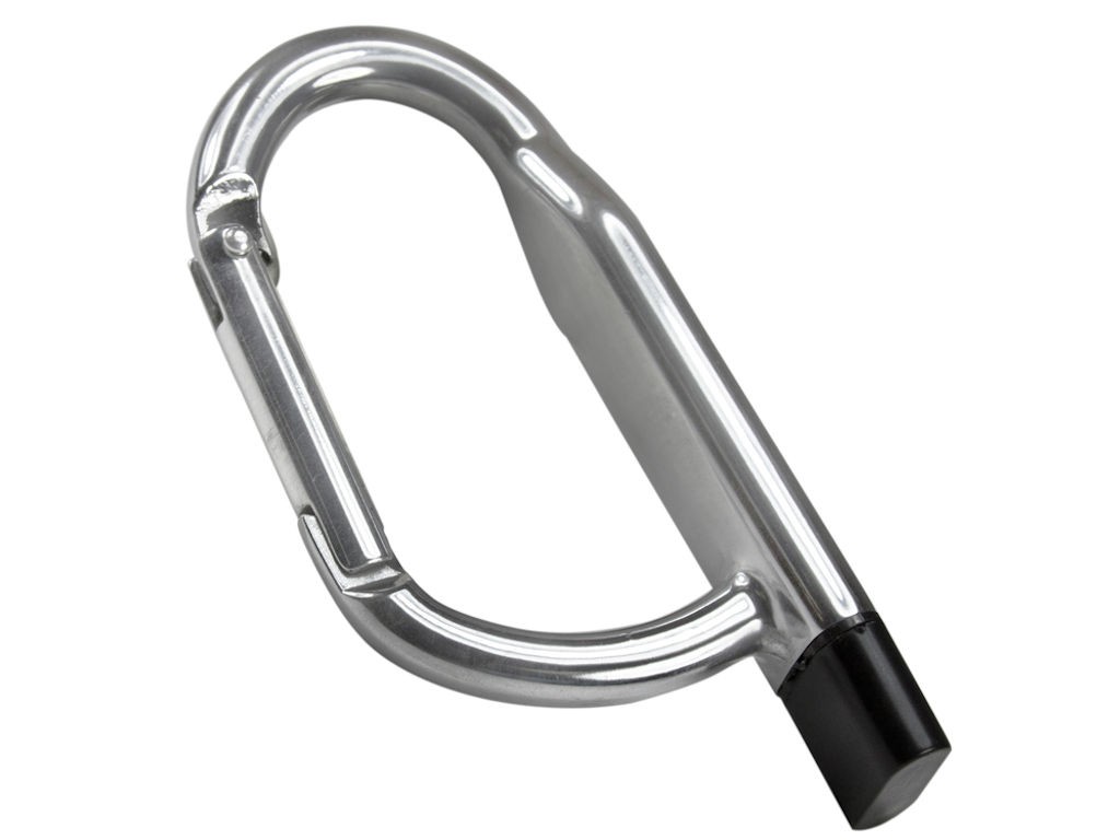 WGS-MOSQUETON01 — Unidade flash USB metálica em forma de mosquetão funcional. O fecho mosquetão funciona.NÃO