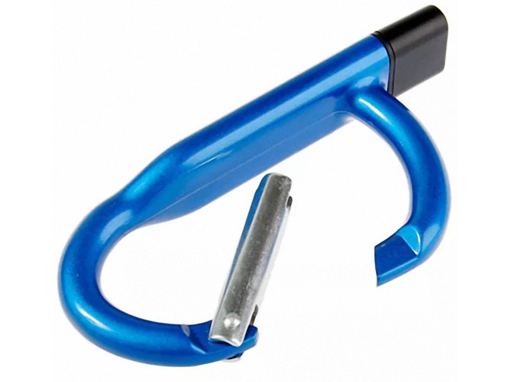 WGS-MOSQUETON01 — Unidade flash USB metálica em forma de mosquetão funcional. O fecho mosquetão funciona.NÃO