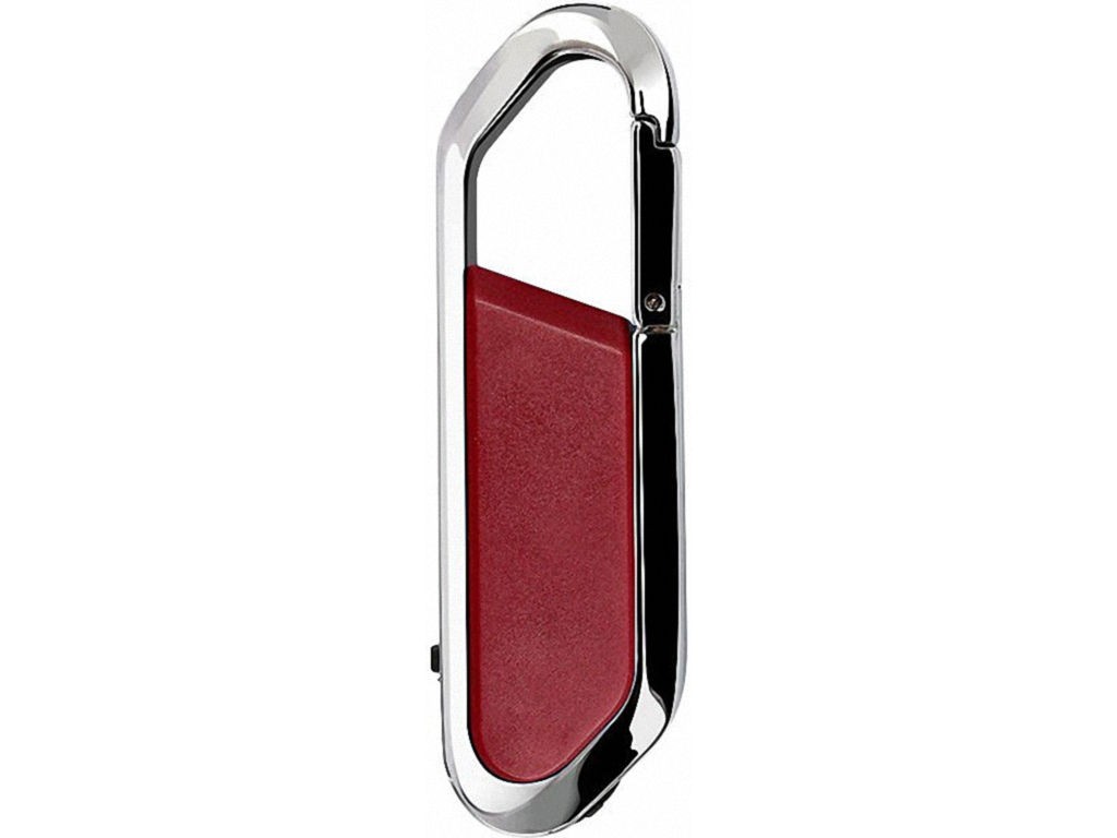 WGS-MOSQUETON02 — Metallic USB flash drive shaped like a functional carabiner. The carabiner closure works.NO