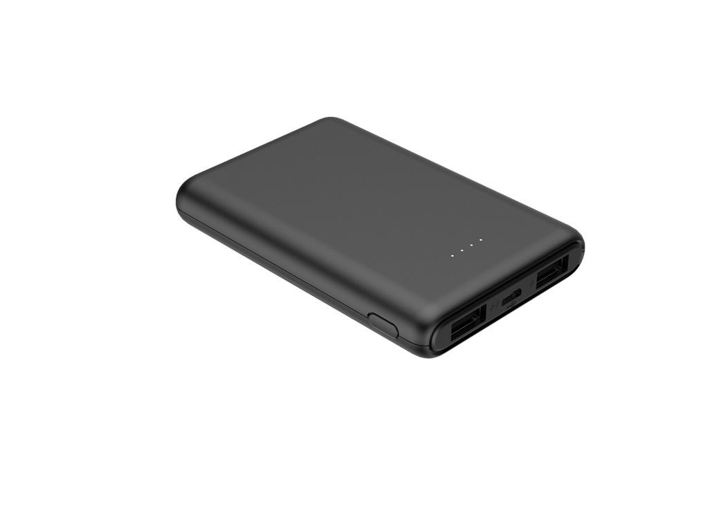 WGSPB-G83 — Carregador de emergência Flat Power Bank, semelhante ao formato de um cartão de crédito. Gra