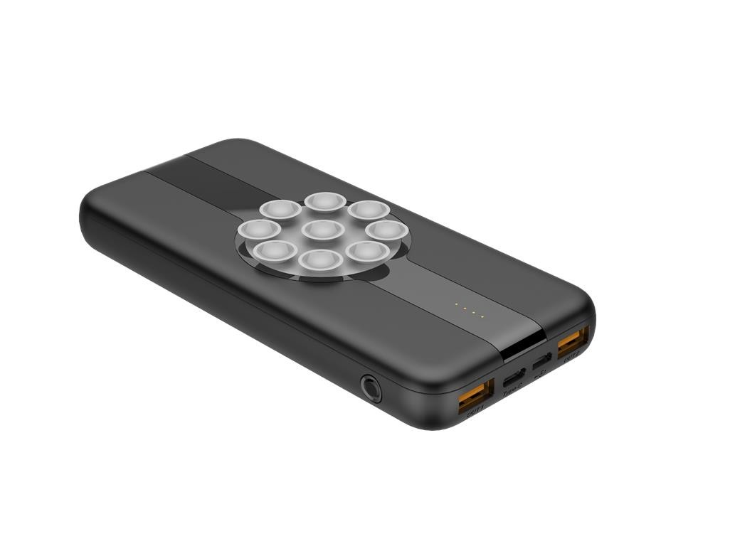 WGSPB-W21 — Emergency Power Bank flat charger with wireless charging source and USB ports is