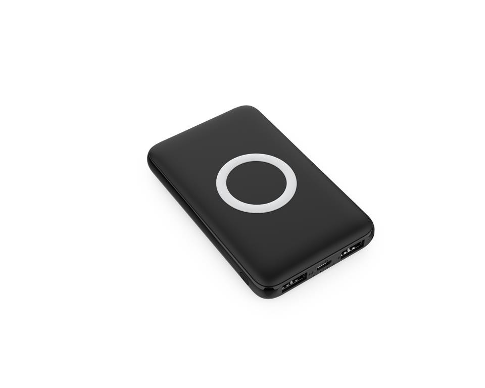 WGSPB-W8 — Emergency Power Bank flat charger with wireless charging source and USB ports is
