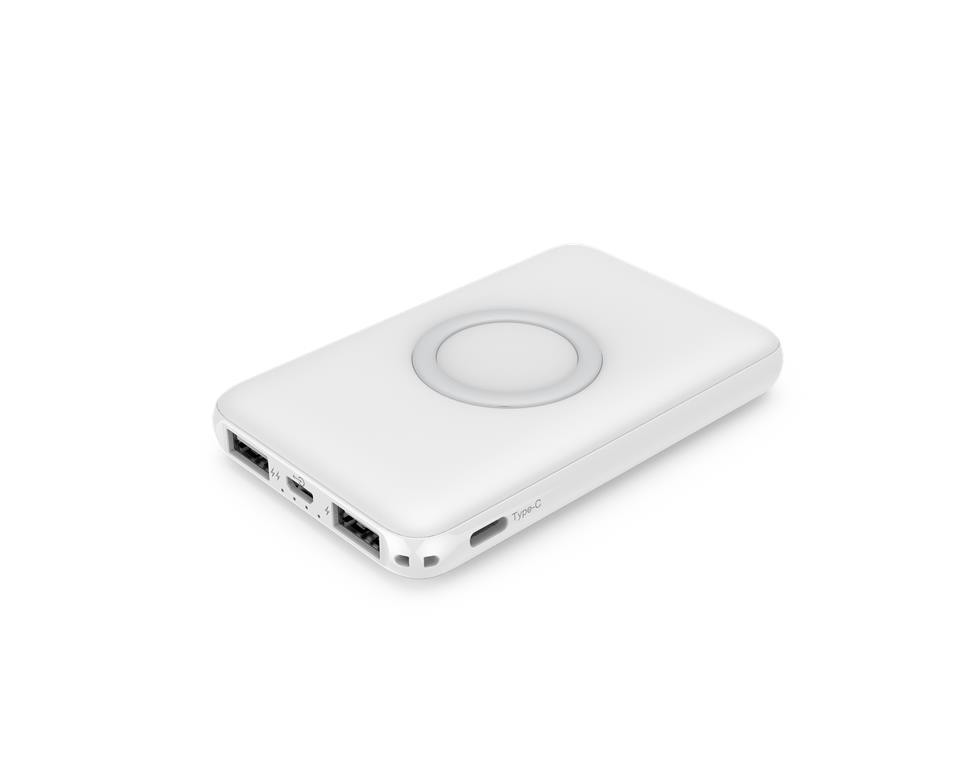 WGSPB-W8 — Emergency Power Bank flat charger with wireless charging source and USB ports is